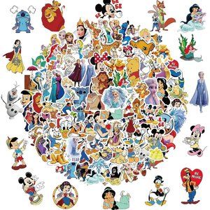 100Pcs Disney Kids Cartoon Princess Waterproof Skateboard Vinyl Decal Stickers